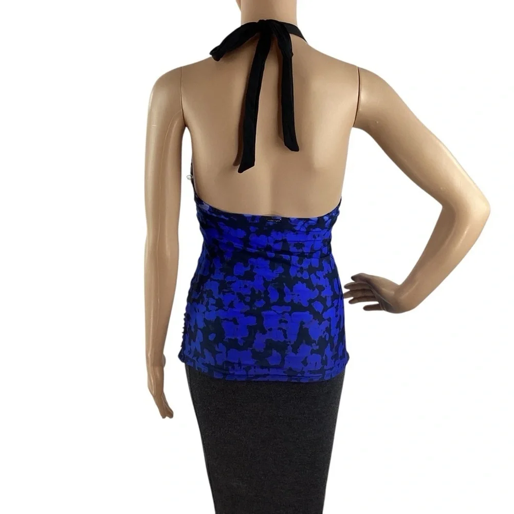 Calvin Klein Tummy Control Convertible Tankini Swim Top Blue Black Size XS